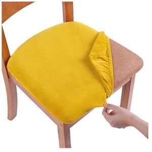 Mustard Yellow VELVET Seat Covers-Stretch Fit (4-Pack)